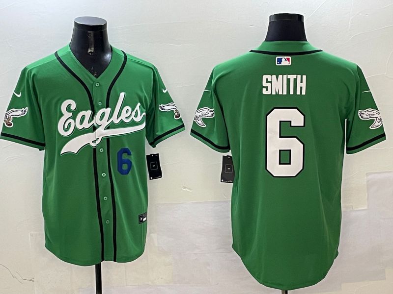 Men Philadelphia Eagles #6 Smith Green three generations Jointly Name 2025 Nike Limited NFL Jersey style 10->philadelphia eagles->NFL Jersey